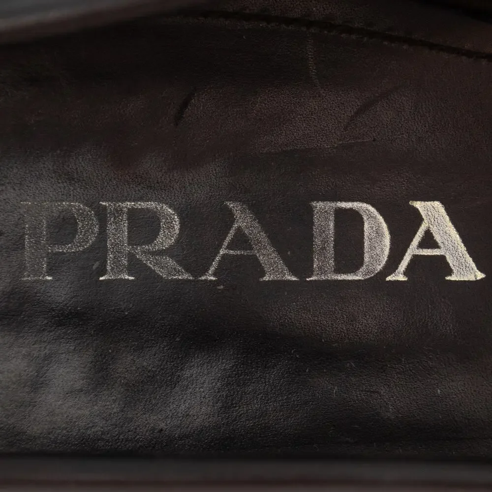 950$ Prada Men’s Black Calf Leather Penny Loafers Slip-On Shoes US11